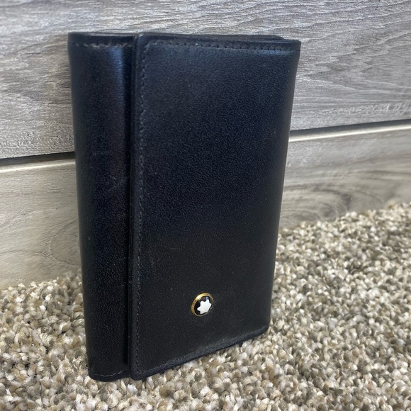 Montblanc Men's Meisterstück Leather Compact Trifold Key Card Coin Wallet NWOT - Picture 3 of 14